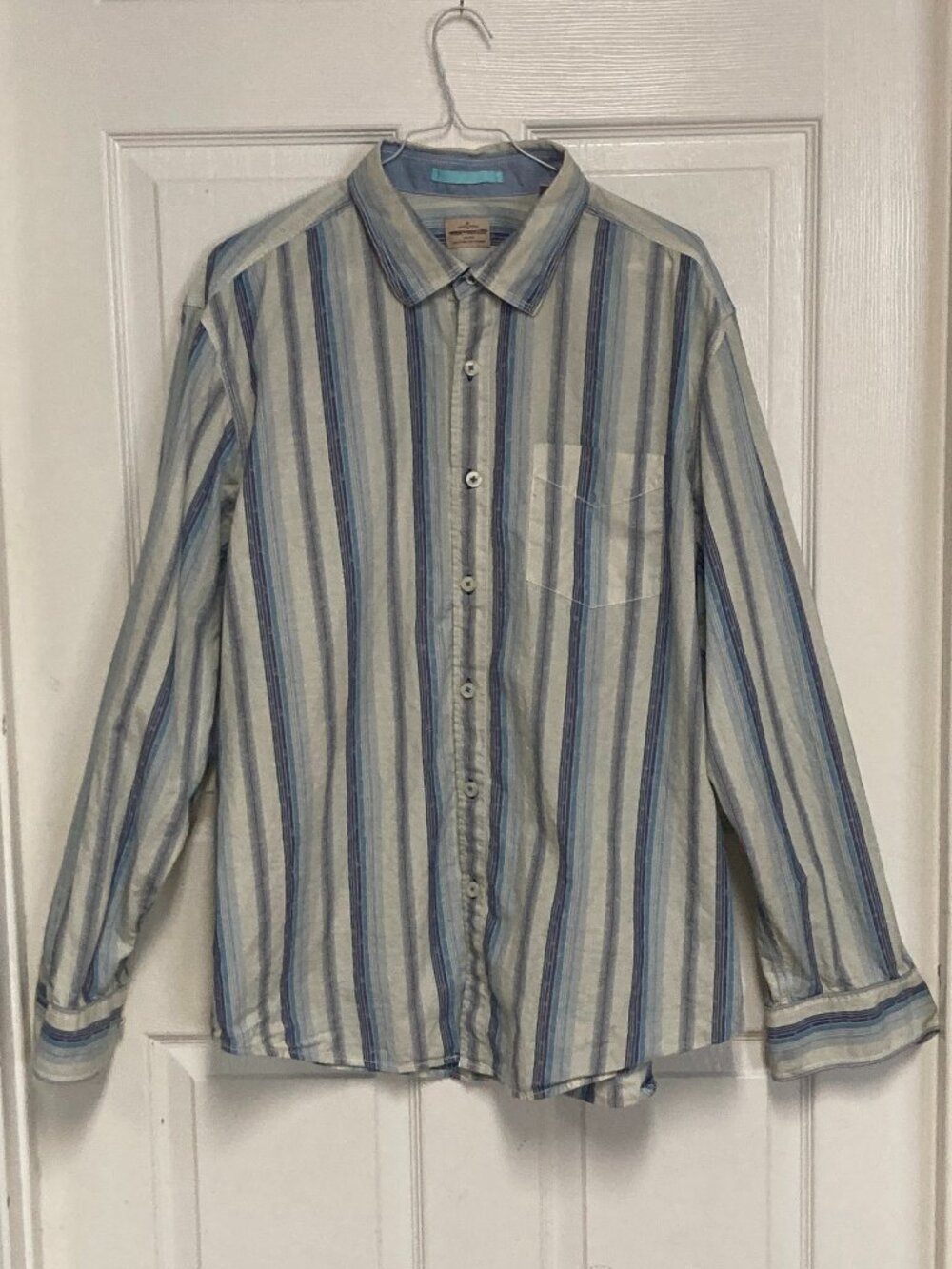 Tommy Bahama Vintage 100% Cotton button up shirt striped sze XL/TG men's